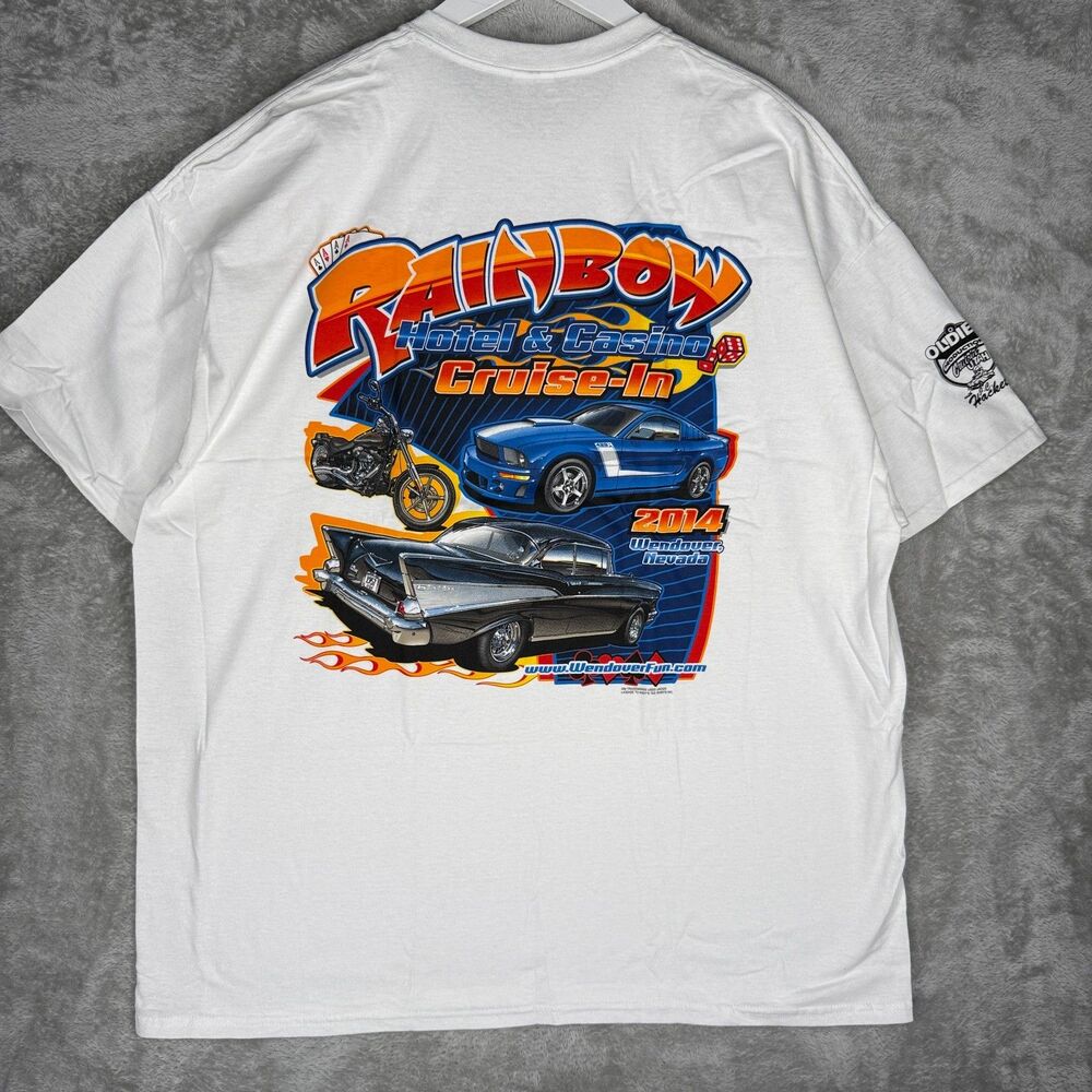 Rainbow Hotel Casino Cruise In T-Shirt Mens 2XL 2014 Wendover Car Show Mustang